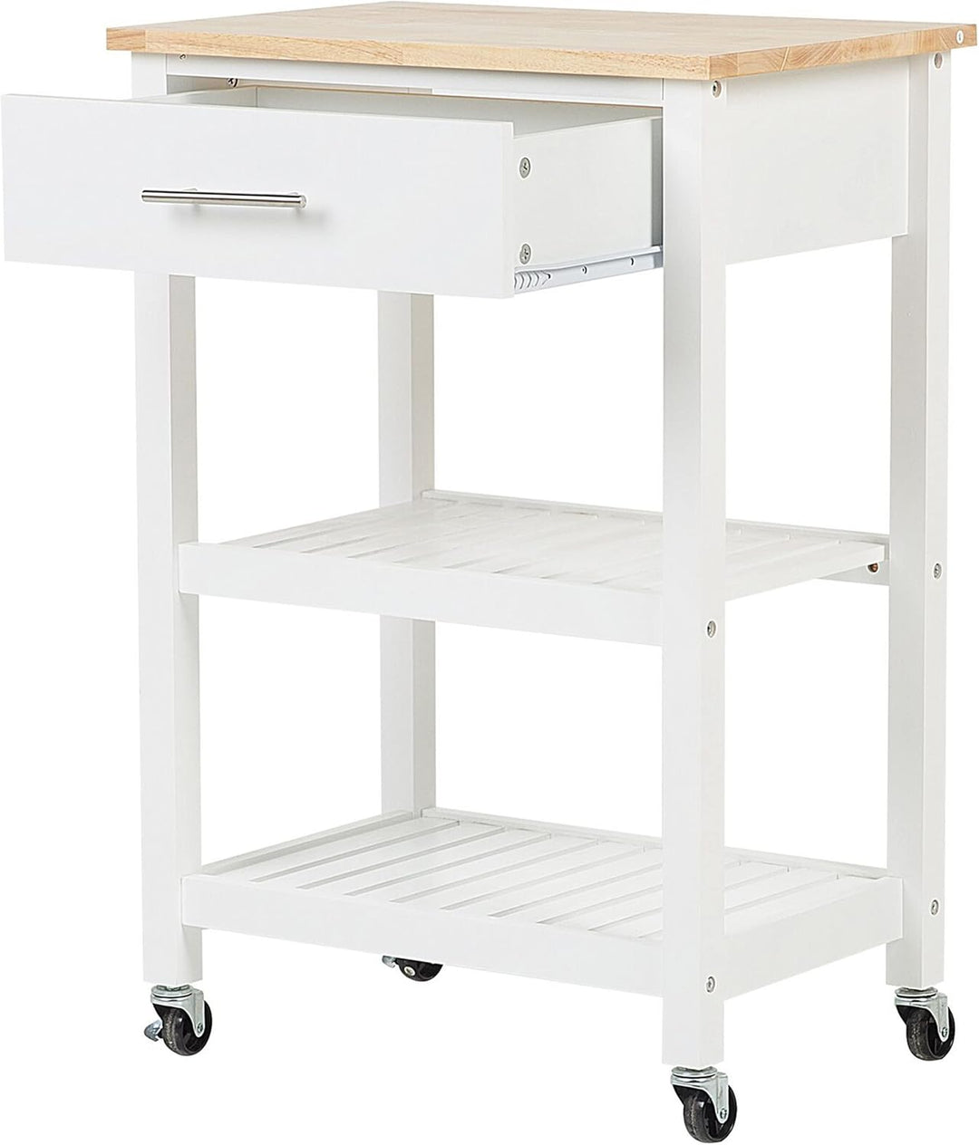 Beliani Praktischer Servierwagen Ladhaus Stil weiss Hiuma