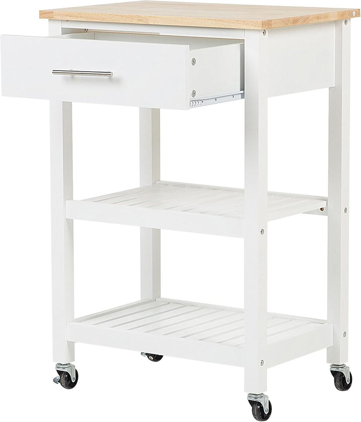 Beliani Praktischer Servierwagen Ladhaus Stil weiss Hiuma