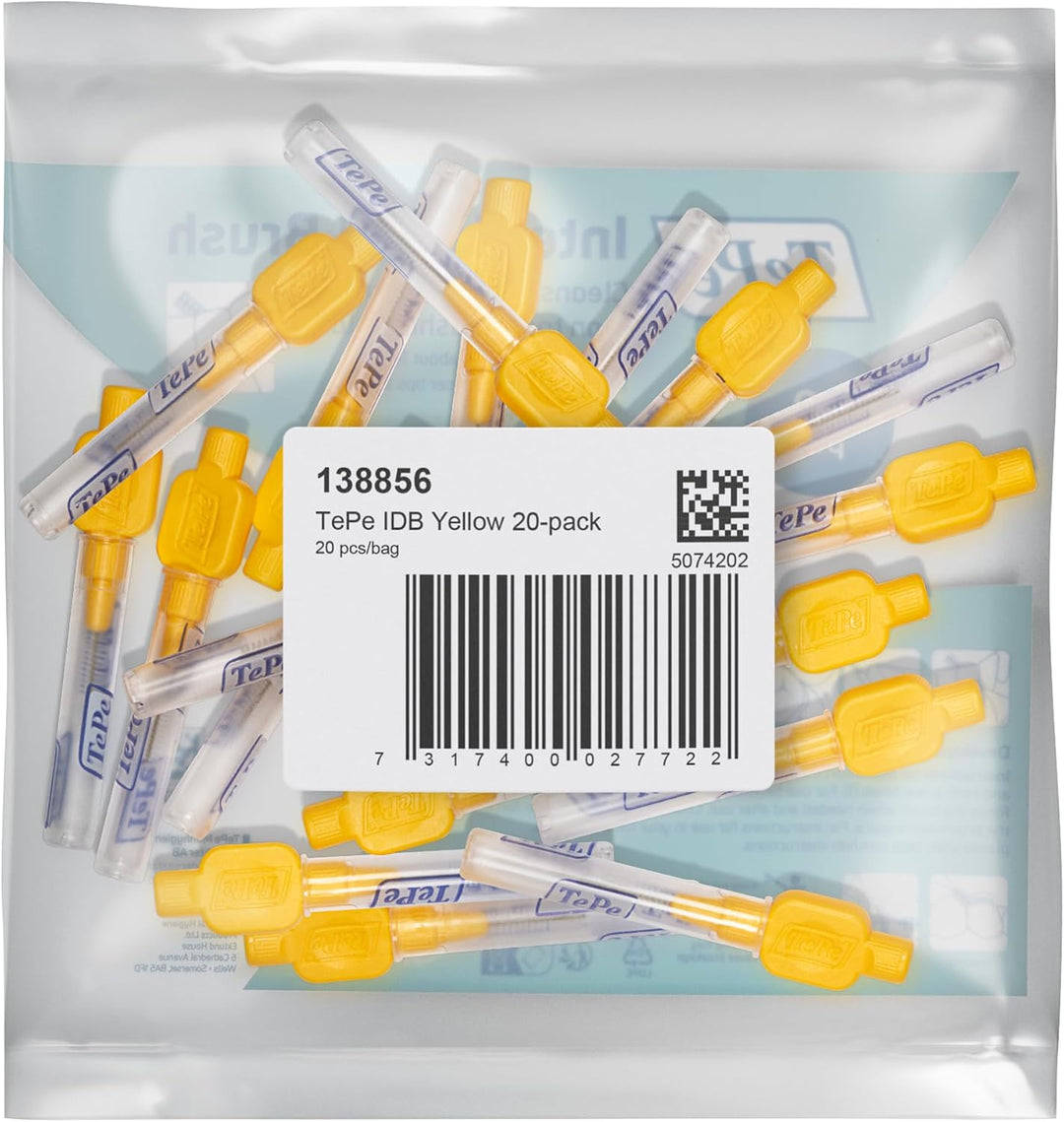 TePe Interdentalbürste, Original, Gelb, 0,7 mm/ISO 4, 20 Stk., Plaque-Entfernung, effiziente Reinigu