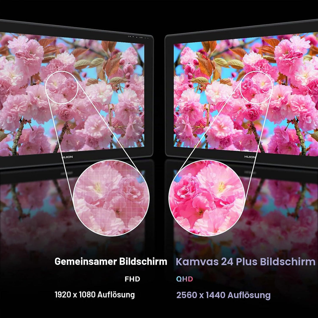 HUION Kamvas 24 Plus 2.5K QHD Grafiktablett mit Display, 140% sRGB Volllaminierter QD-Zeichnungsmoni
