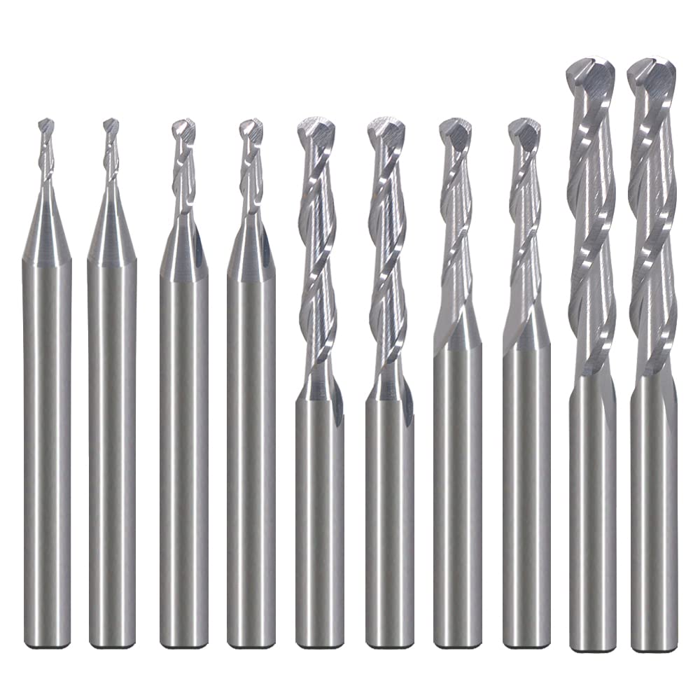 EU_HOZLY Fräser für Holzarbeiten, Durchmesser 1 mm, 1,5 mm, 2,0 mm, 2,5 mm, 3,175 mm, Hartmetall-Kug