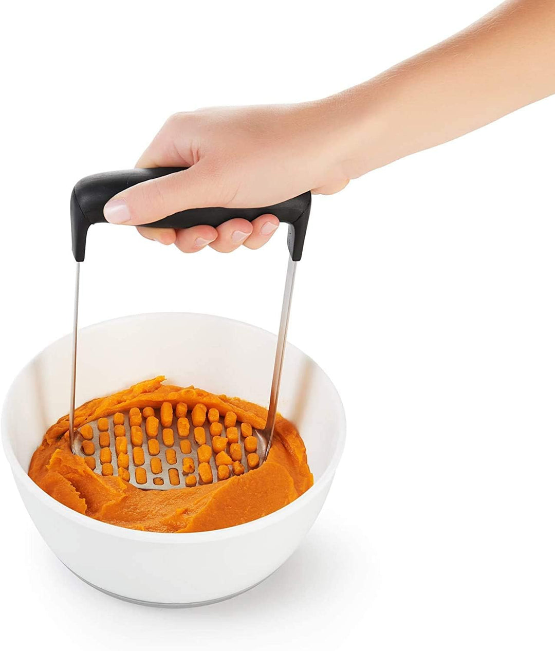 Yolococa Küchenstampfer Kartoffel Stampfer Edelstahl Kartoffelpresse für Gemüse und Früchte