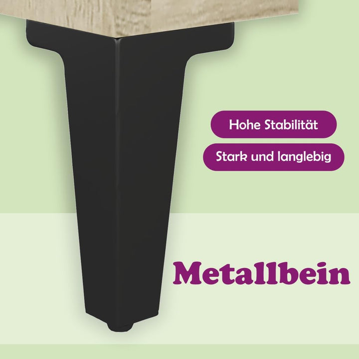vidaXL 2X Nachttisch mit 2 Schubladen Metallbeinen Nachtschrank Nachtkonsole Nachtkommode Schlafzimm