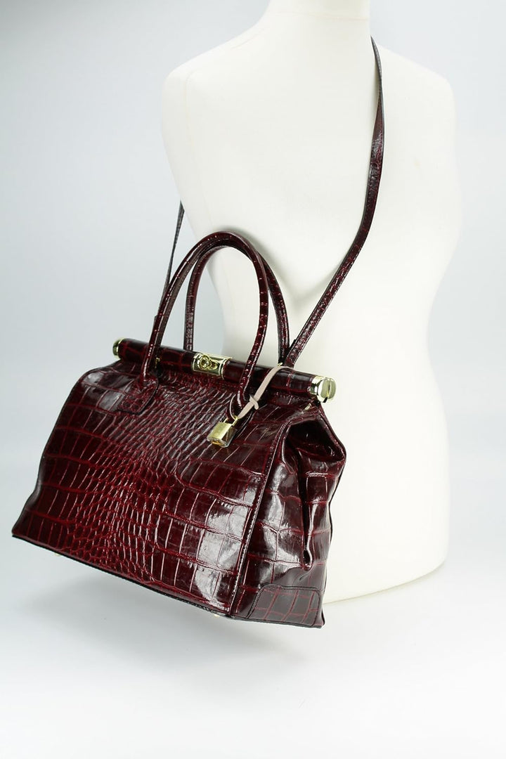 Belli The Bag XL italienische Leder Henkeltasche Handtasche Damen Ledertasche Umhängetasche - 34x25x