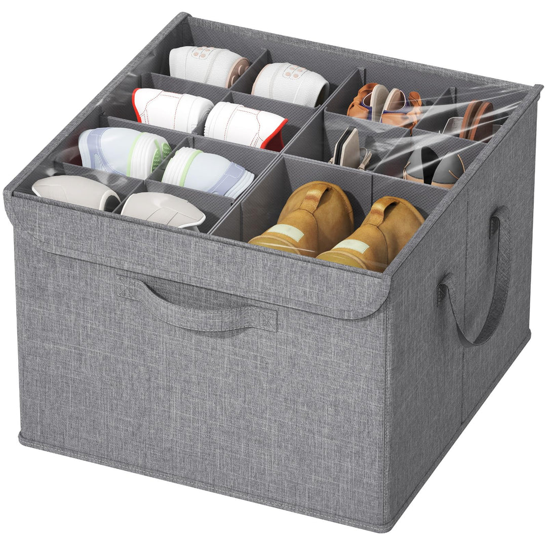 Lifewit Schuh Organizer 1er Set für 8-16 Paar, Grosser Schuhkarton für den Kleiderschrank mit Untert