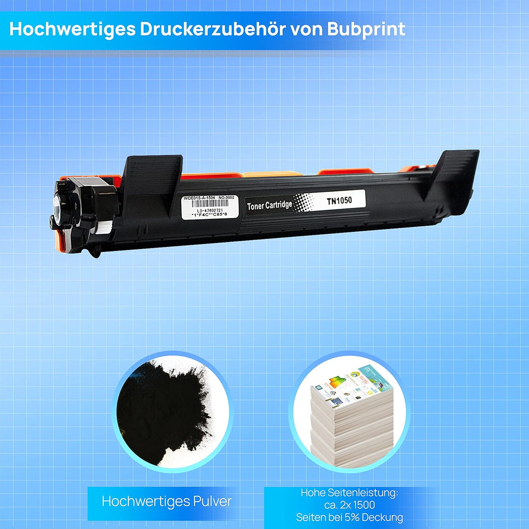 Bubprint TN 1050 2 Toner kompatibel als Ersatz für Brother TN-1050 TN1050 für HL-1110 MFC-1910W DCP-