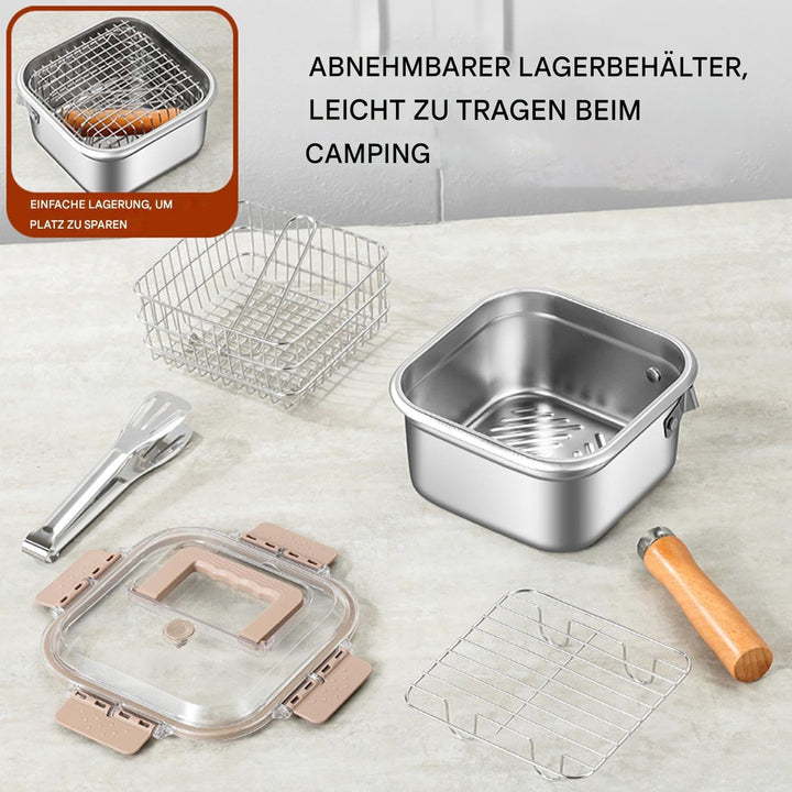 Fritteuse Mit Korb - Multifunktionale Bratpfanne,Spritzgeschützte Edelstahl Fritteuse Set Für Pommes