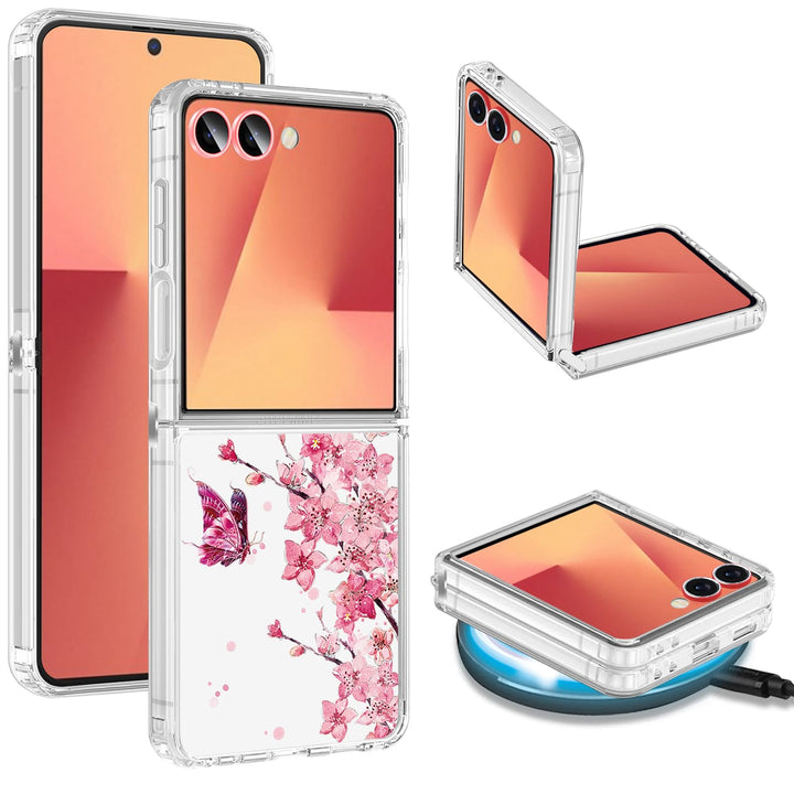 Galaxy Z Flip 7 Handyhülle für Samsung Galaxy Z Flip 7 Hülle 5G, Ultra Dünn Transparent Silikon Blum