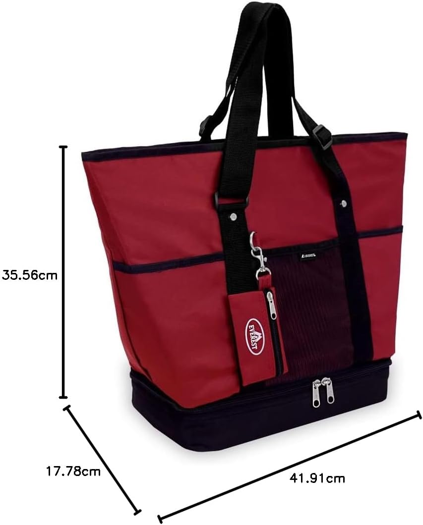 Everest Deluxe Shopping-Tasche Einheitsgrösse Burgunderrot/Schwarz, Einheitsgrösse Burgunderrot/Schw