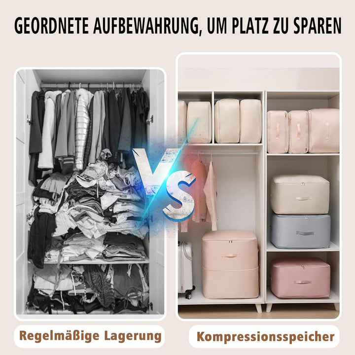 FIVAVA Platzsparender Komprimierender Organizer,Aufbewahrung für Bettdecken,Kleidung Aufbewahrung,Gr