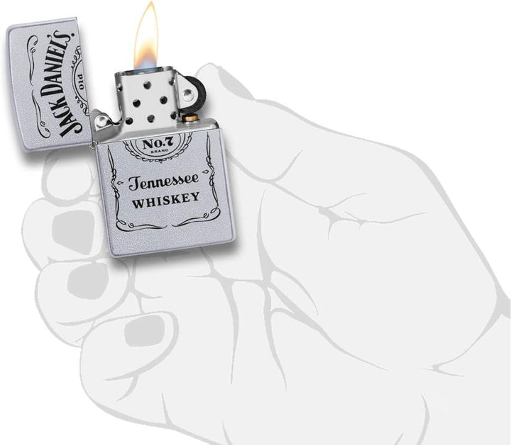 ZIPPO,49080,I AA8Geschenk-Set, JackDaniel´s Flachmann undFeuerzeug, Metall Jack Daniels Feuerzeug &