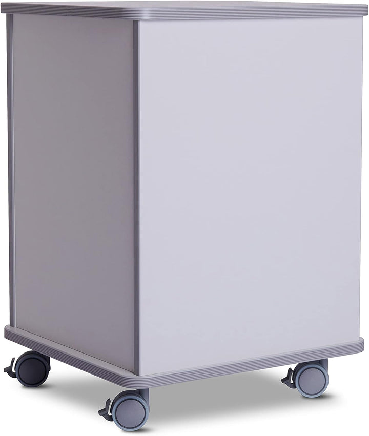 Rocada | Kleiner Druckertisch | Bürowagen mit Rollen | Rollcontainer mit 1 Regal und 1 Metalltür | E