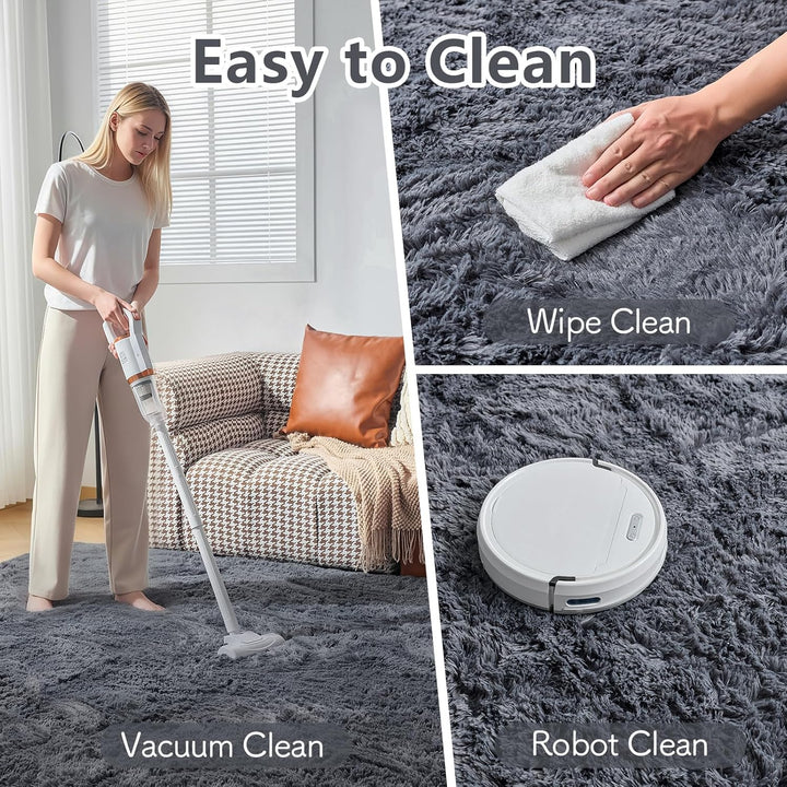 CHOSHOME Teppich Wohnzimmer Schlafzimmer Teppiche Flauschiger Hochflor Teppich Gross Super Weich Woh