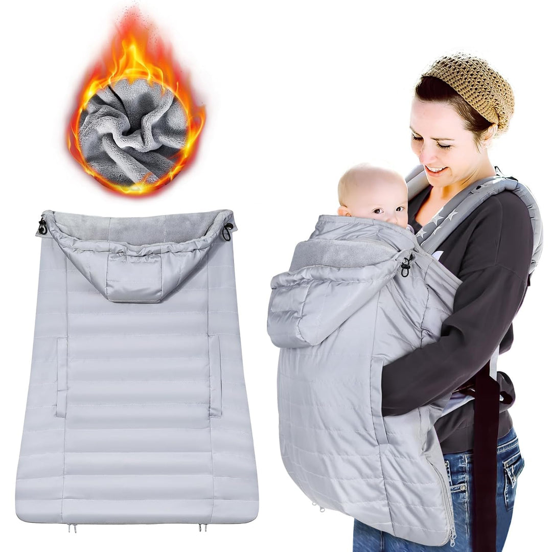 Orzbow Regencover Babytrage,Wasserdicht Babytrage Cover Winter mit Abnehmbare Kapuze mit Kordelzug,K