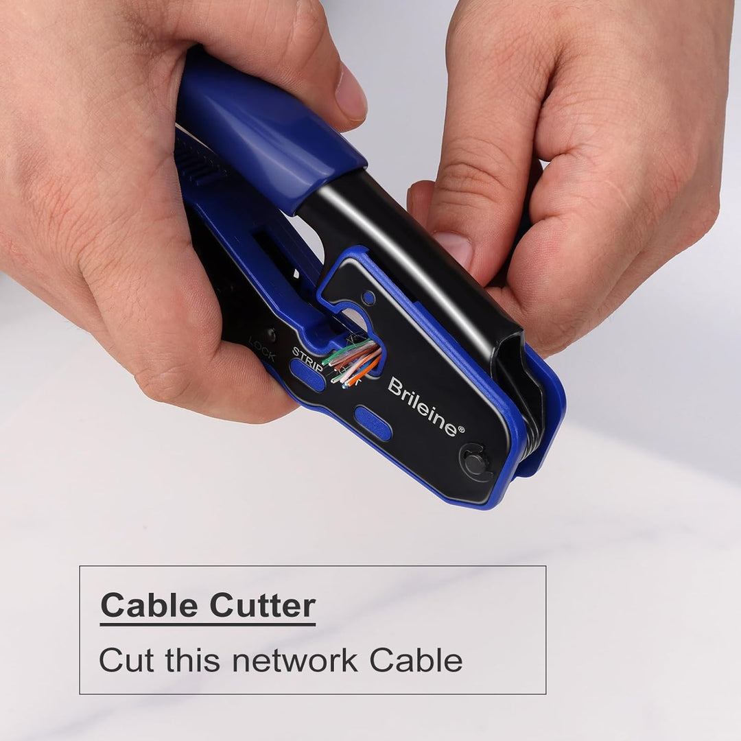 Brileine RJ45 Crimpwerkzeug-Set Cat5e Cat6 Crimpwerkzeug-Set Crimper Kit 6, Crimper Kit 6