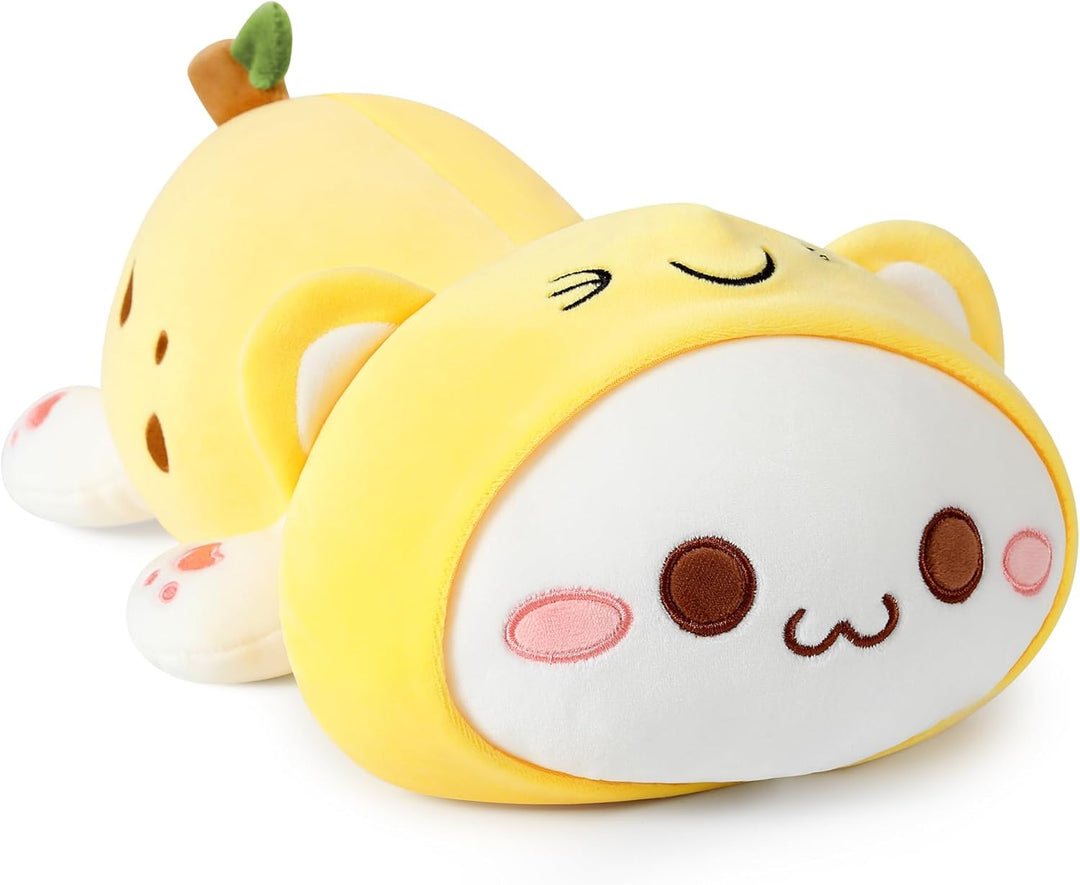 shownicer Plüschtier Katze Banane Kuscheltier Stofftier Kawaii Katze Plüsch, Banane Plüschkissen Spi
