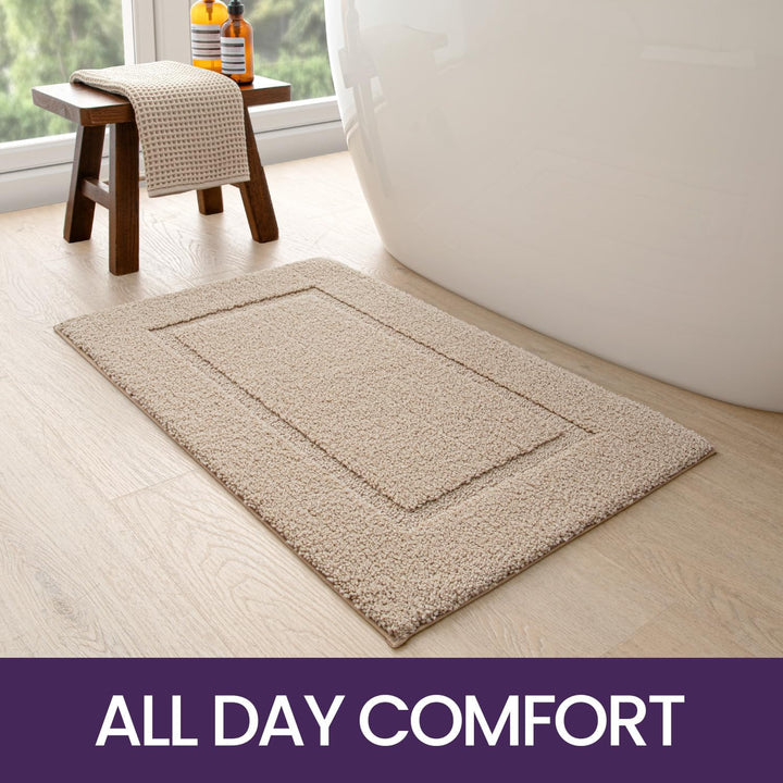 DEXI Badezimmerteppich 60 x 90 cm, Badteppich rutschfest Waschbar, weicher Badematte, Mikrofaser Abs