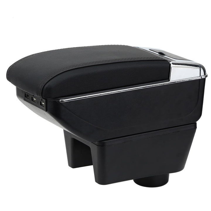 YJYWZH Armlehne Kompatibel mit Seat Ibiza 6j Ibiza 6L Armlehne Schwarzes Leder Aufbewahrungsbox Inne