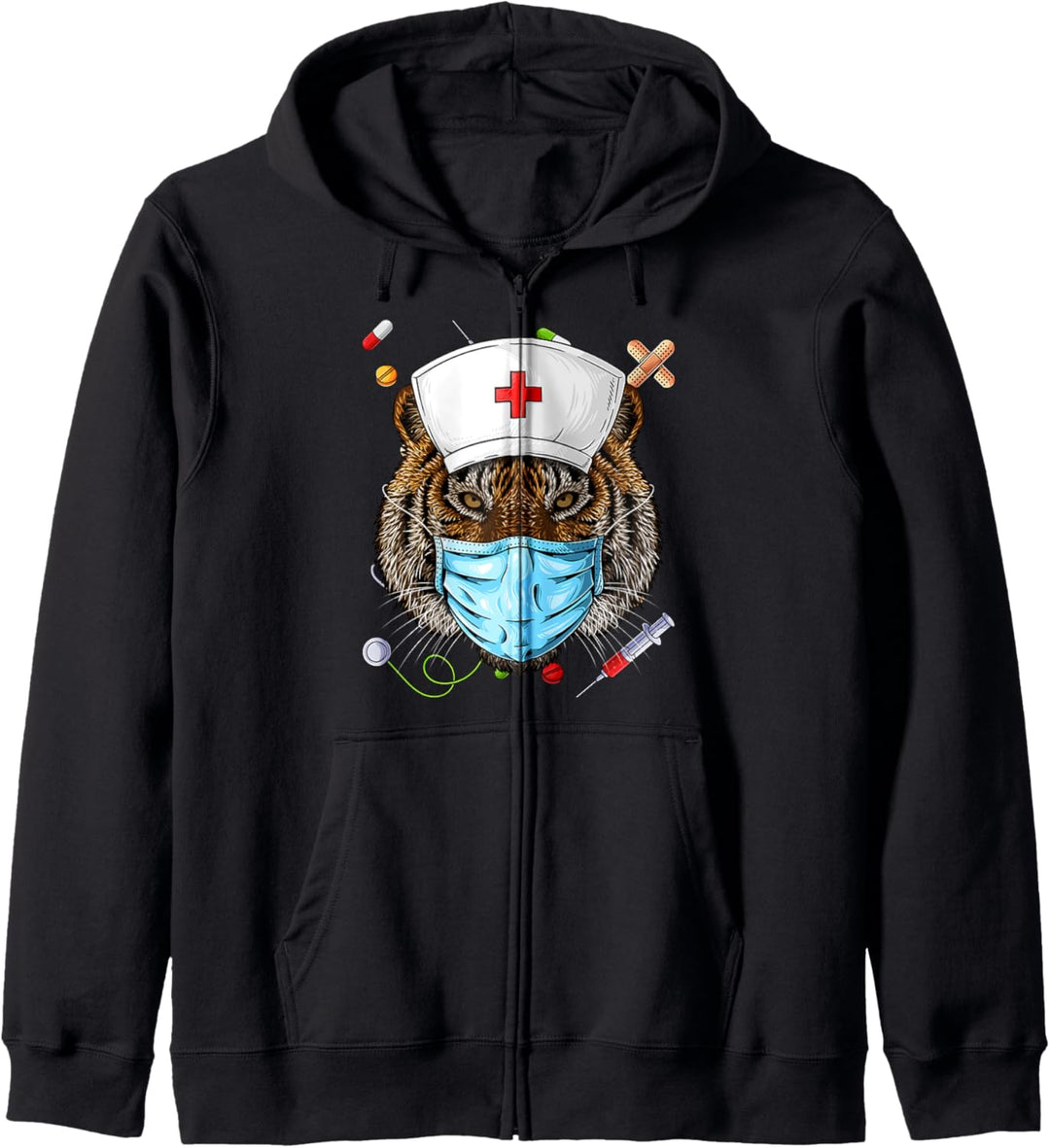 Tiger Nurse RN Funny ER Krankenschwester Abschluss Kapuzenjacke