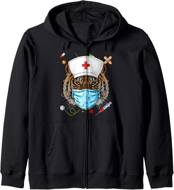 Tiger Nurse RN Funny ER Krankenschwester Abschluss Kapuzenjacke