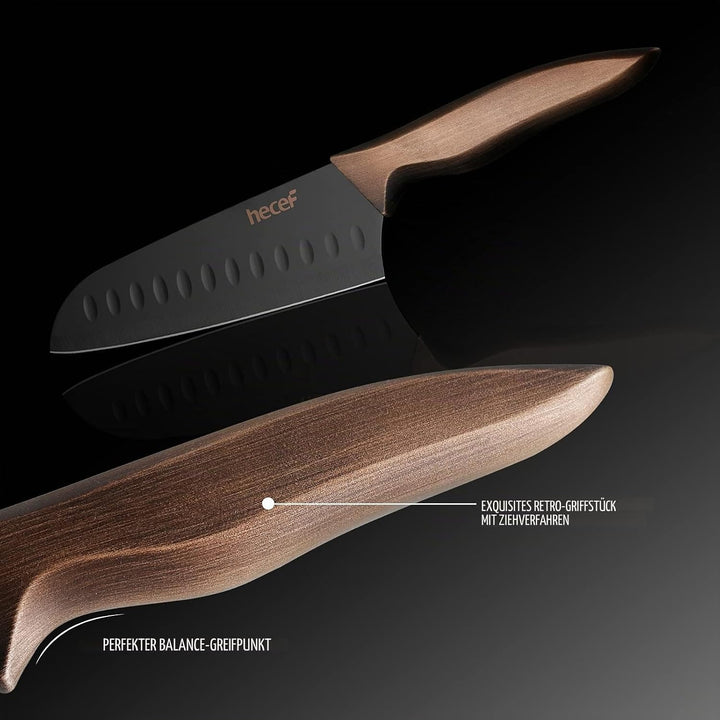 hecef Küchenmesser Set 5 Teilig, Professionelle Scharfe Kochmessersets, Messer-Set aus Edelstahl mit