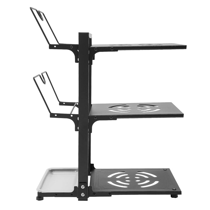 3-stufiger Kochgeschirr-Organizer Topf-Organizer Schublade Pfannen-Organizer 2 Deckelhalter höhenver