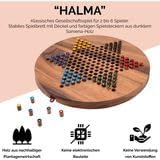 LOGOPLAY Halma Gr. XL für 2 bis 6 Spieler mit Stoffbeutel - Spielfeld 31 cm rund - 6 x 15 Spielsteck