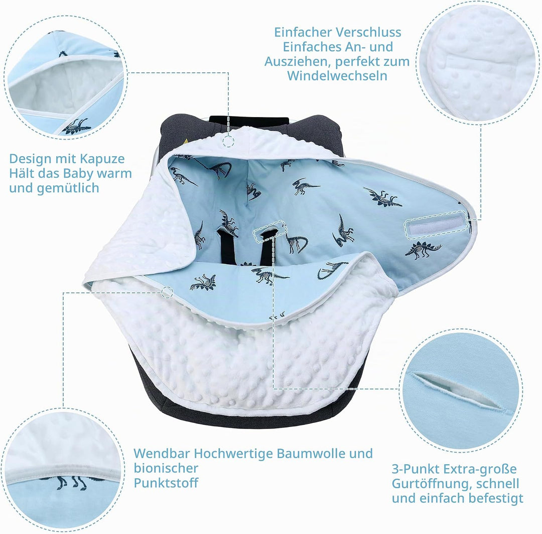 Einschlagdecke Babyschale für Winter Buggy Universal Fusssack Babydecke Baumwolle Baby Pucksack für