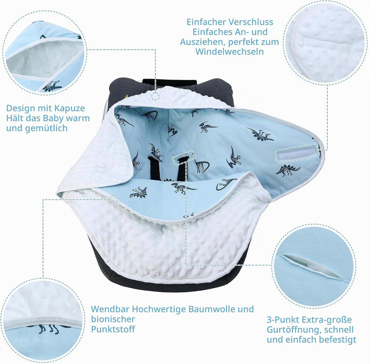 Einschlagdecke Babyschale für Winter Buggy Universal Fusssack Babydecke Baumwolle Baby Pucksack für