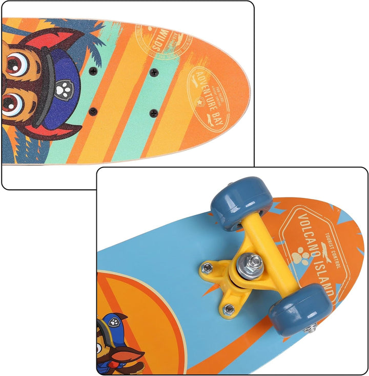 Paw Patrol Chase Holz Skateboard für Jungen 61cm, rutschfestes Brett 20-50kg Mehrfarbig, Mehrfarbig