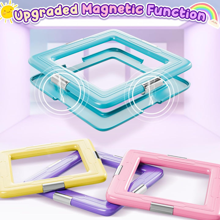 COOLJOYA Magnetische Bausteine 40 Teile | Magnetbausteine Spielzeug ab 3 4 5 6 7 8 Jahre für Mädchen