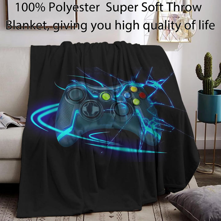 Gamepad Kuscheldecke Flanell Decke Spielkonsolen-Muster Fleecedecke Flauschig Weich und Warme,3D Gam