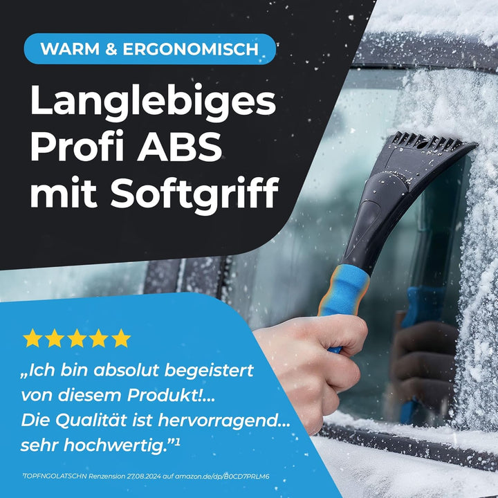 Eiskratzer Auto mit Besen TESTSIEGER 2025* - Ergonomischer Profi Schneebesen Auto schnell & stark -