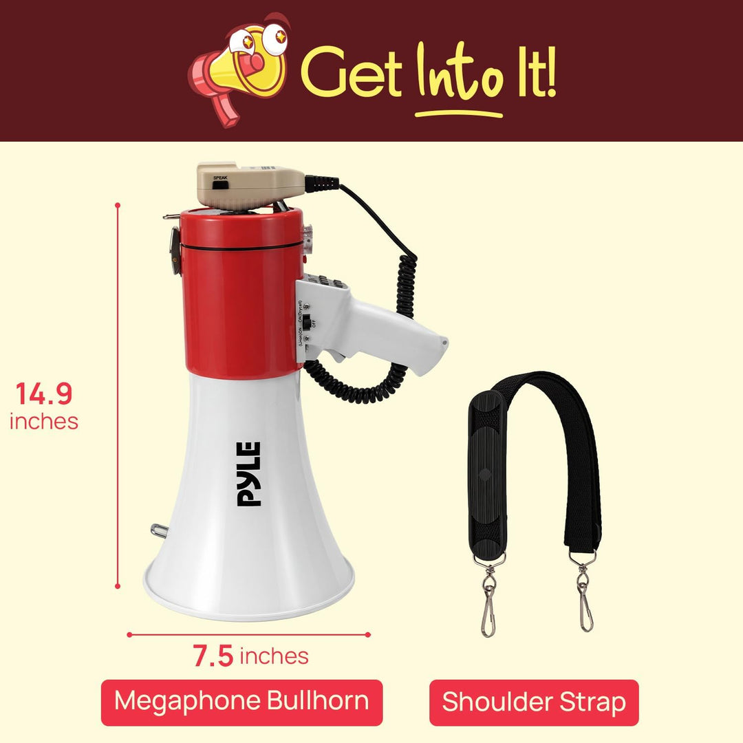 Pyle PMP52BT Pyle Pro bluetooth megaphone with AUX (3.5mm) Input Built-in USB Flash & SD Memory Card