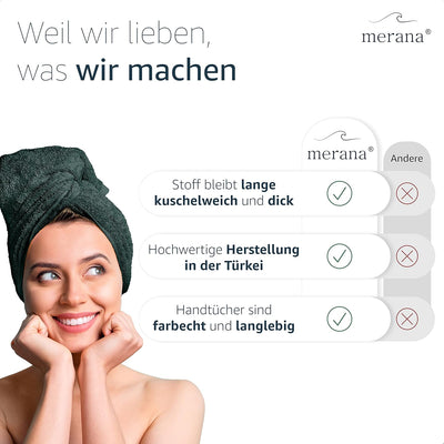 Merana Rome Handtuch Set | saugstark, weich und fusselfrei | Frottier Luxus Qualität | 100% Baumwoll