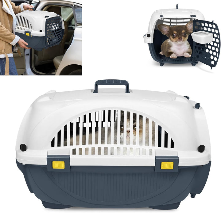 Suusolny 61x37x37 cm Katzentransportbox Transportbox Katze aus Kunststoff Hunde Transportboxen mit F