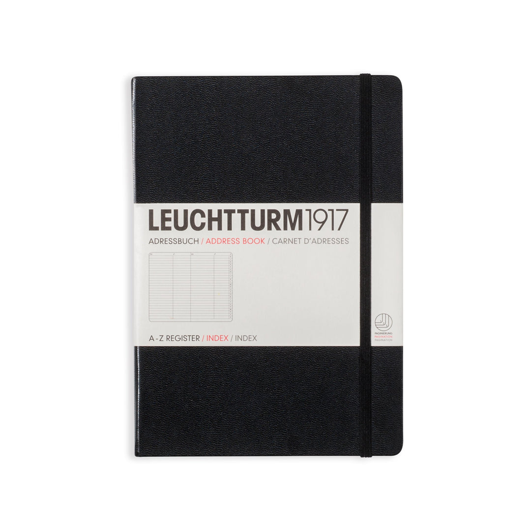 LEUCHTTURM1917 330862 Adressbuch Medium (A5), Hardcover, Schwarz, Medium (A5)