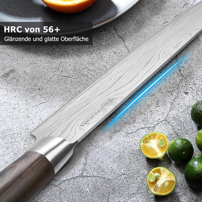 PAUDIN Kochmesser, Klingenlänge 20cm Profi Küchenmesser Messer Chefmesser Allzweckmesser aus hochwer