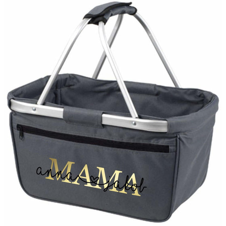Einkaufskorb Mama Mom - Personalisiert mit Name - Einkaufstasche faltbar Tragekorb mit Aufdruck - 45