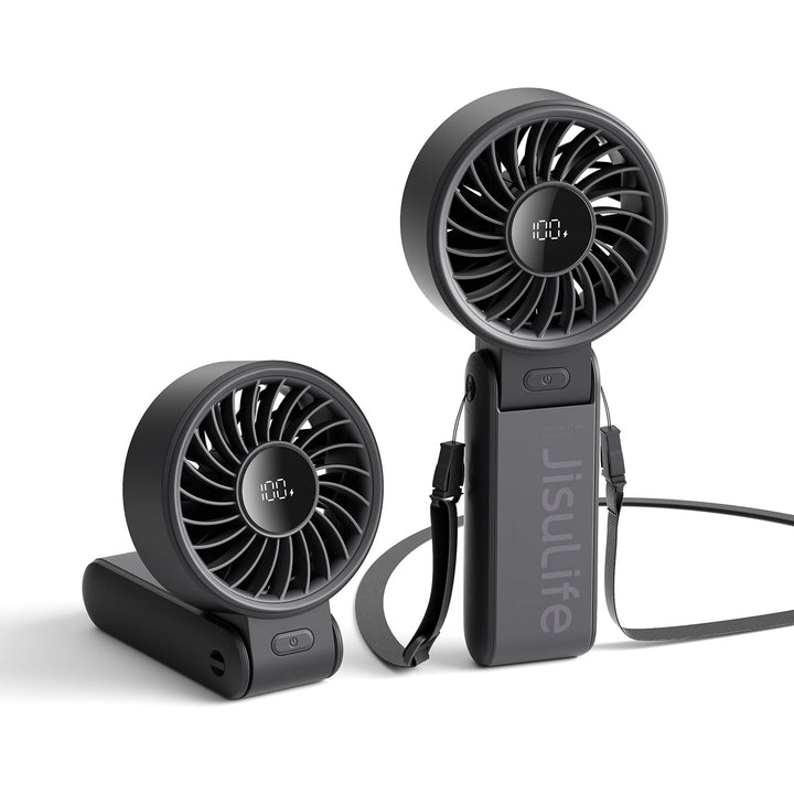 JISULIFE Handventilator Life7, Leistungsstarker tragbarer Ventilator mit LED Anzeige, 19.5 Stunden m