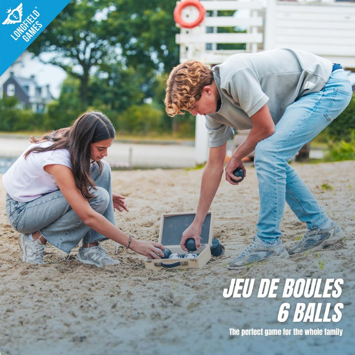 Weible Spiele 010208 - Boules-Set in Holzkiste, 6-teilig,