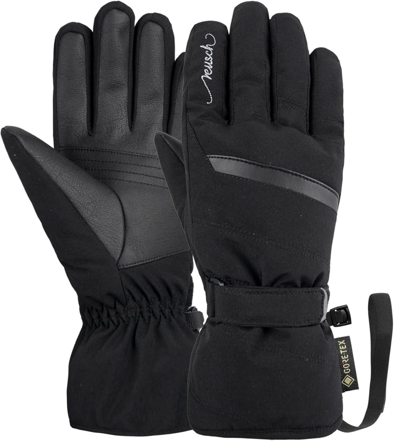 Reusch Damen Erwachsene Fingerhandschuhe Sandy Gore-tex Warm, Wasserdicht, Atmungsaktiv 6 schwarz-si