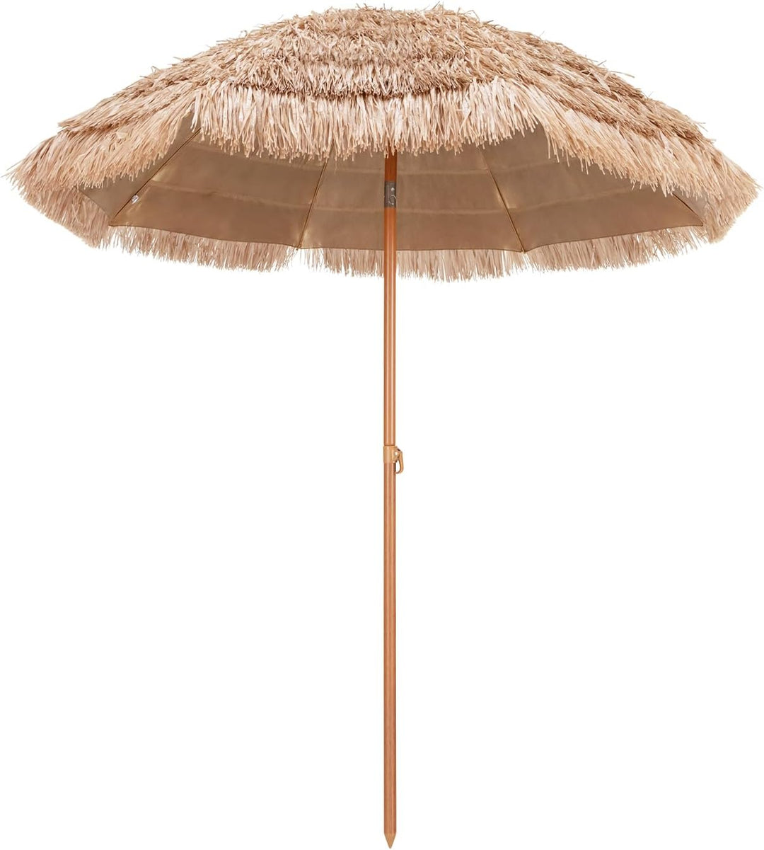 GOPLUS Sonnenschirm Hawaii, Ø 208 cm Sonnenschirm Stroh um 30° knickbar, Strandschirm mit PP-Stroh &amp;