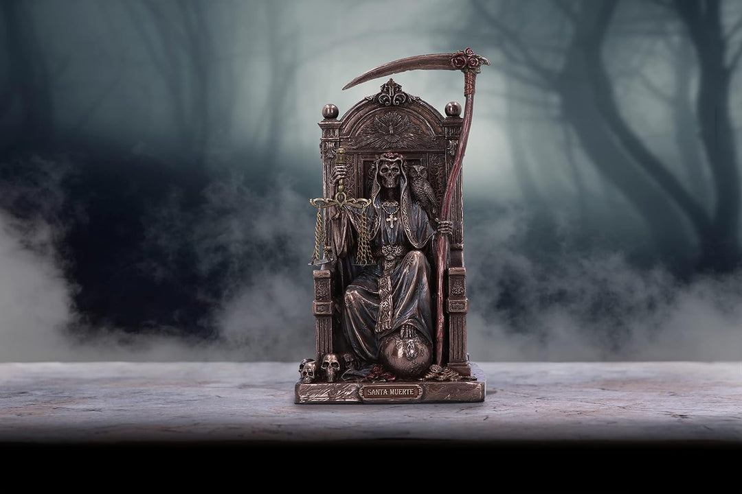 Nemesis Now Dekofigur Santa Muerte's Thron, bronzefarben, 22 cm, D6003W2