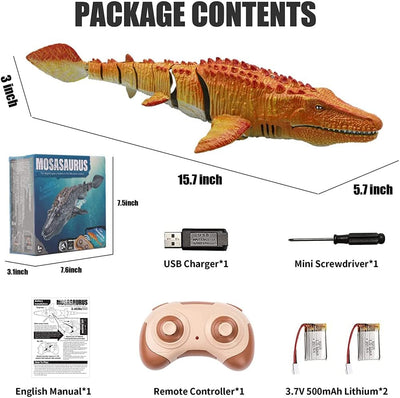 OBEST Ferngesteuertes Mosasaurus Boot, 2.4GHz RC Hai-Spielzeug, Shark Wasserspielzeug für Kinder Ele