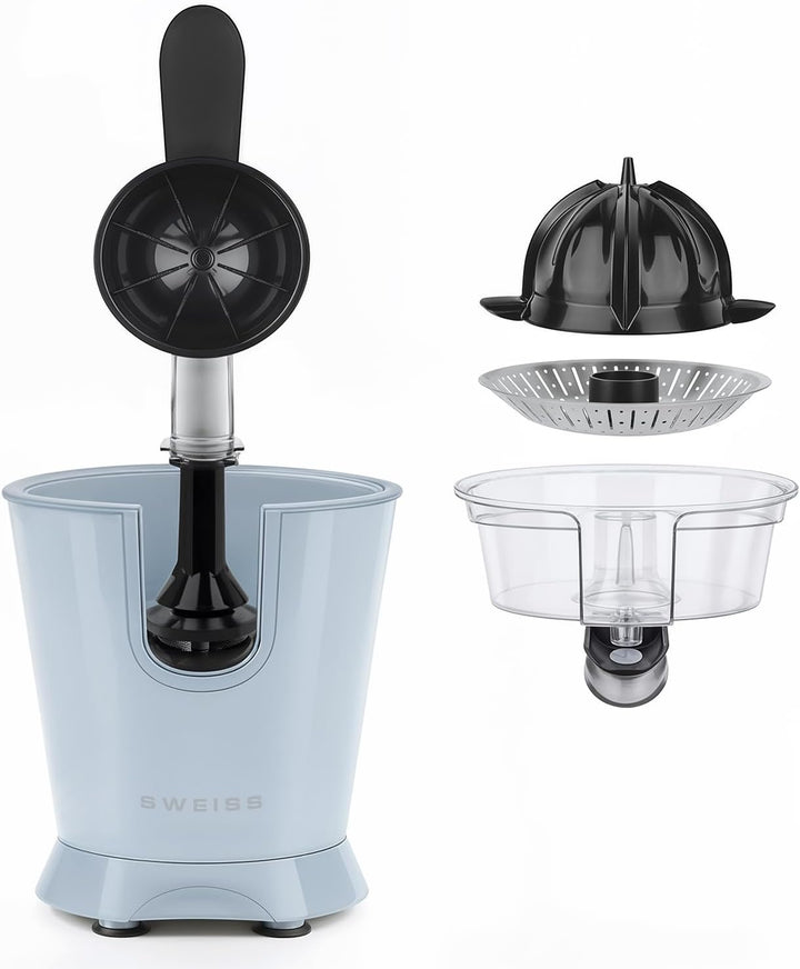 SWEISS ZEST6 Elektrische Zitruspresse, professionell, tropffreier Ausgiesser, spülmaschinenfest, lei