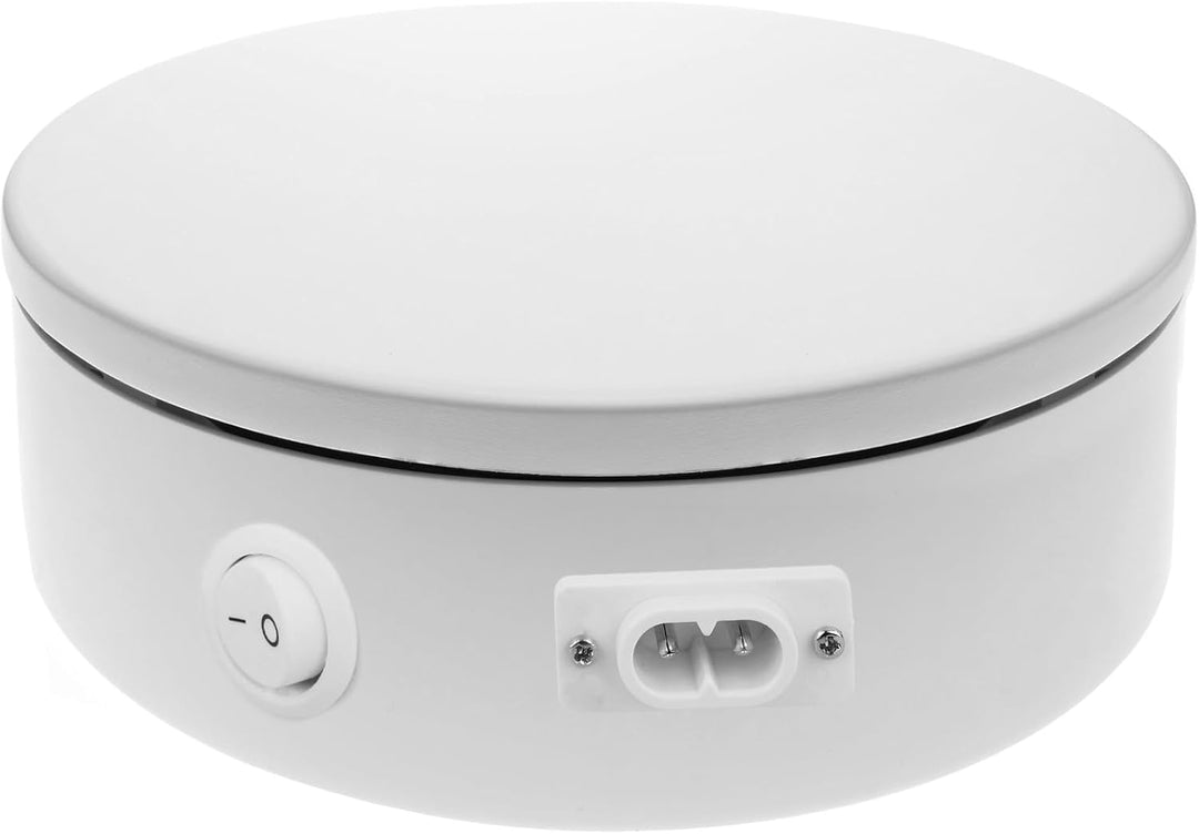 PrimeMatik - Elektro-Drehfuss 20cm Drehplattform weiss