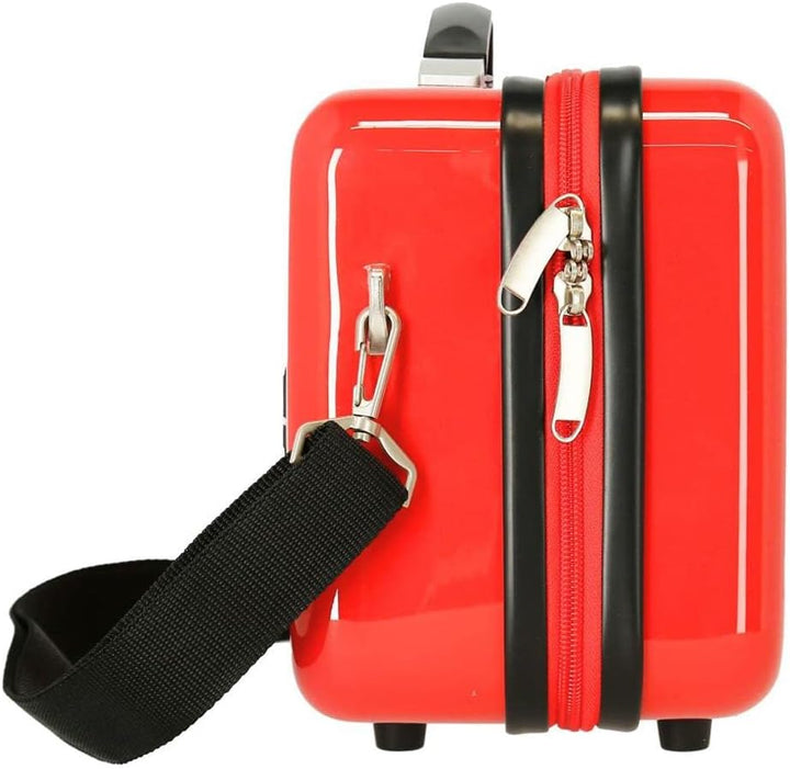 Disney Pinocchio Kulturbeutel, anpassbar, mit Schultertasche, 29 x 21 x 15 cm, ABS, 9,14 l, Rot Make