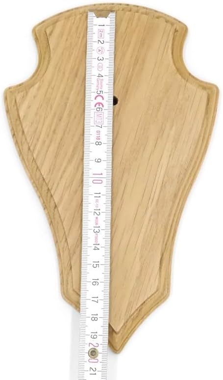 Generisch 10 Stück REH Trophäenschilder Spitze Eiche hell klein AF 19 cm x 11 cm mit 10 Stück Gehörn