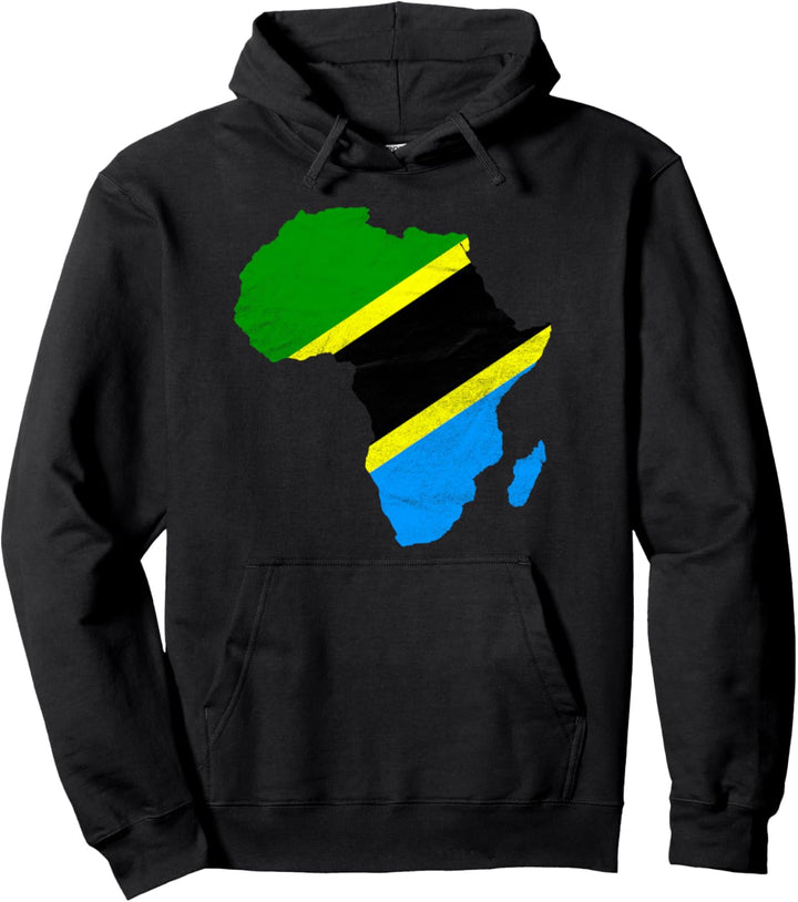 Tanzania Flag Africa Continent Silhouette Gift Tanzanians Pullover Hoodie